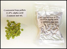 Centennial hop pellets, 2 oz., 11.0% alpha acid, vacuum packed