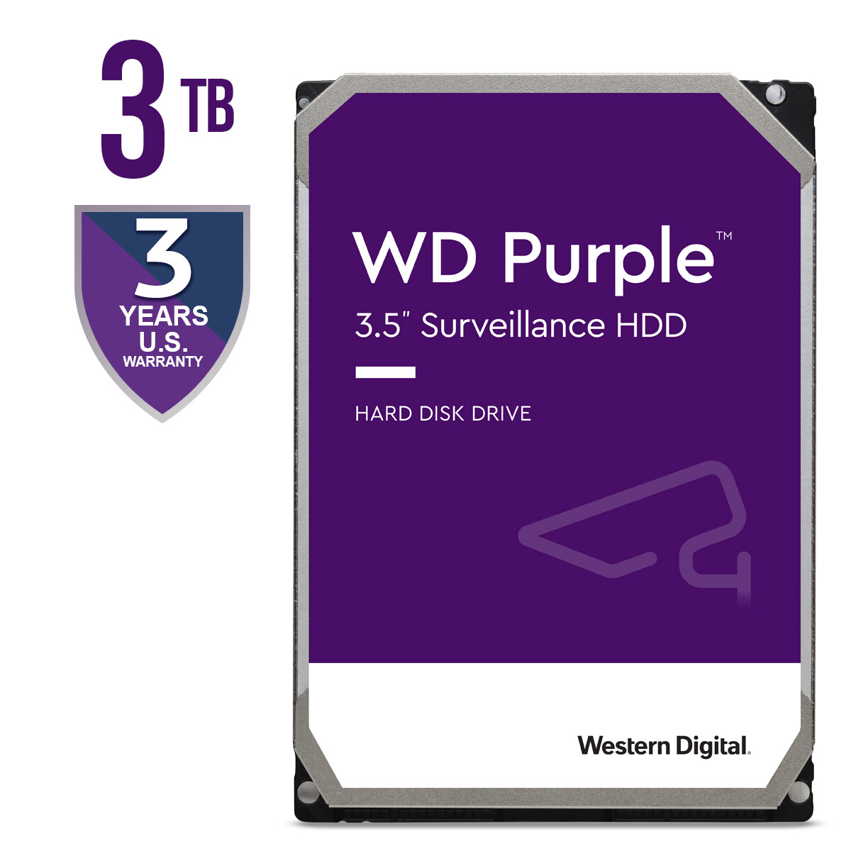 WD Purple 3TB Internal Hard Drive 256MB 5400 RPM Surveillance HDD