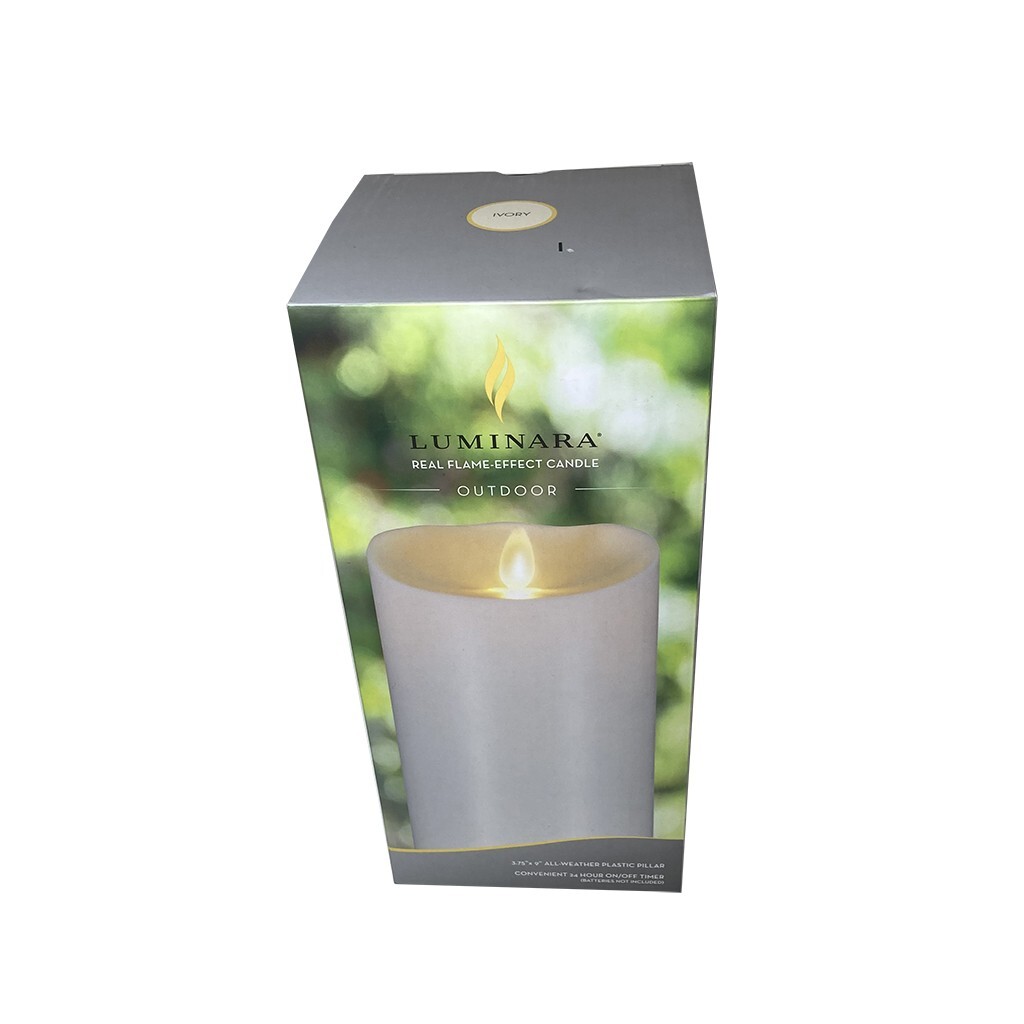 Darice 30017393 Luminara Flameless Candle, Unscented Outdoor Pillar