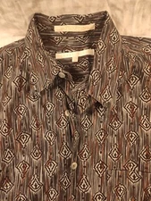 Perry Ellis Button-down Shirt Men's Long Sleeve  Men's Medium Cotton Mult