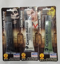Rubies Cream Makeup Halloween Cosplay Face Paint Black Green White Lot of 3