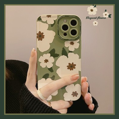 For iPhone 16 15 Pro Max 14 13 12 11 Phone Case Shockproof Artistic Flower Cover