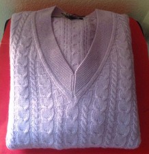TOM FORD MENS 1895 LILAC 100 CASHMERE V/NECK SWEATER SZ. 56 NWTAG ITALY     