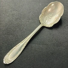 Antique Cuevee Silver Warranted Sugar Spoon by Quaker Mfg Co