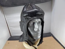 vintage WW2 Sweden Army Leather TANKERS HELMET by Palmgrens