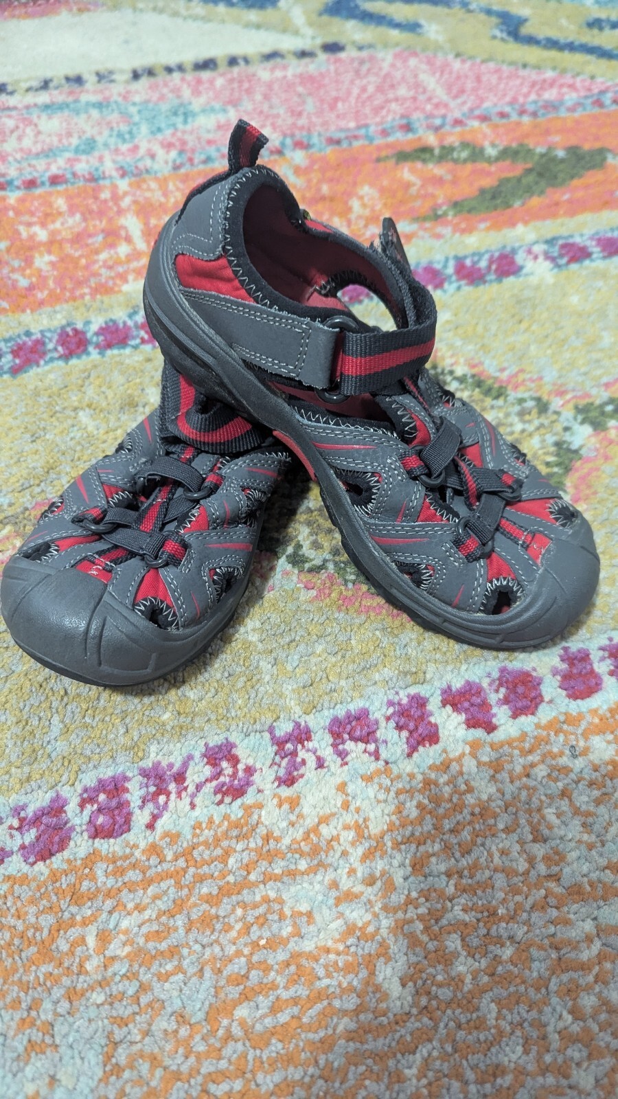 Sandalo Big Kids Merrell Hydro Regolabile Impermeabile Grigio Rosso Pelle Tg 1W Us intime Ottimeioni