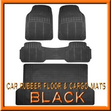Fits 3pc Ford Bronco Black Rubber Floor Mats 1pc Cargo Trunk Liner Mat