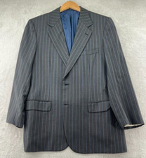 Brioni Sportcoat Mens Sz 52 Black Pinstriped Blazer Two Button Single Breasted