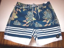 NEW BILLABONG swim board shorts trunks teal blue floral Lo Tides sz 36