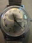Vintage Timex Automatic Day-Date Men’s Watch – Running – Silver Dial –