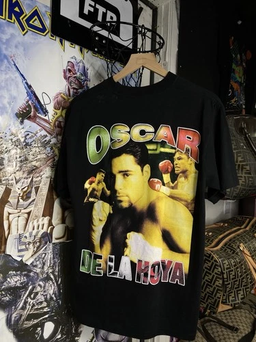 90’s Oscar De La Hoya Boxing T-Shirt Rare Rap Te Vintage vintage concert t-shirt, vintage, size L, single stitch, B+ condition