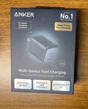 New Anker Prime 67W USB-C GaN 3-Ports Wall Charger - Black A2669 
