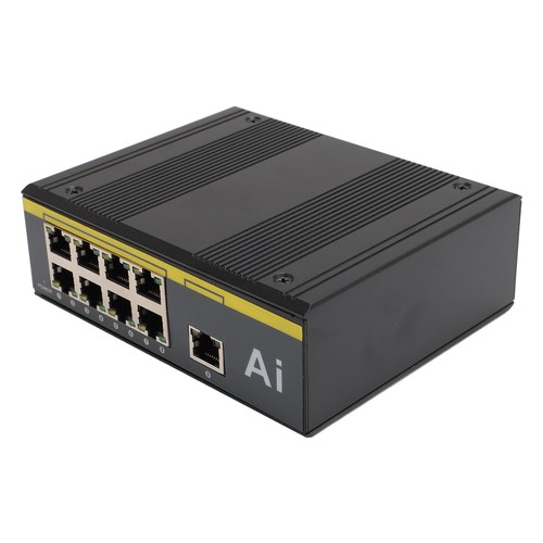 9 Ports PoE Switch Plug And Play 10/100Mbps IP40 Protec-tion Ethernet Networ NEW - Afbeelding 6 van 12