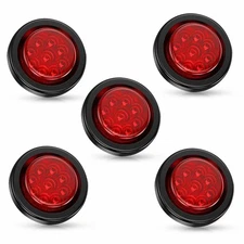 Waterproof 2" Marker Lights LED Truck Trailer Round Side Bullet Light Lamps Set