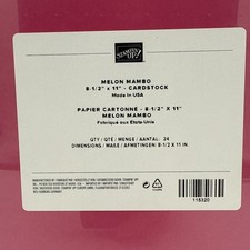 Stampin Up Melon Mambo Cardstock 8 1/2 X 11 Made In USA 115320 NIP 24 Sheet