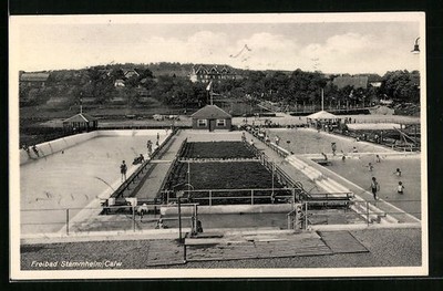Postcard Stammheim/Kr. Calw, outdoor bird's eye view pool 