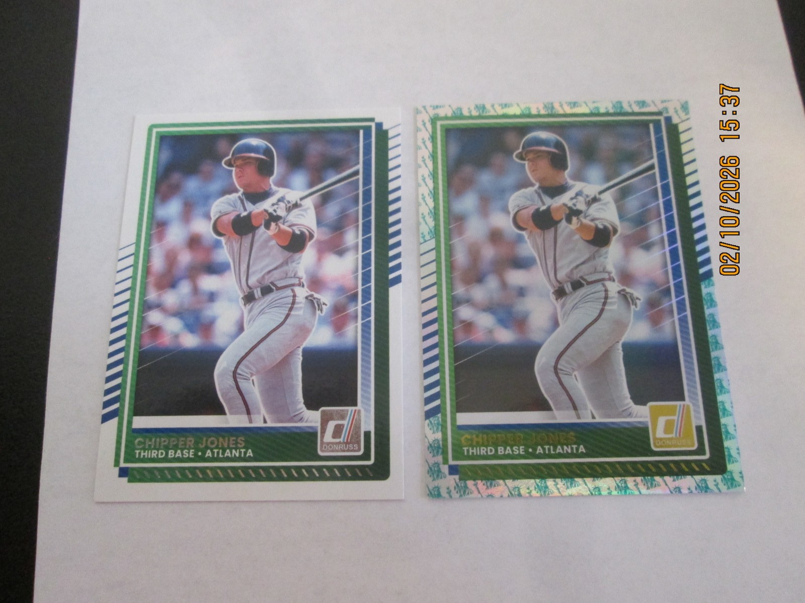 CHIPPER JONES 2025 PANINI DONRUSS REGULAR  & LIBERTY FOIL CARDS #92