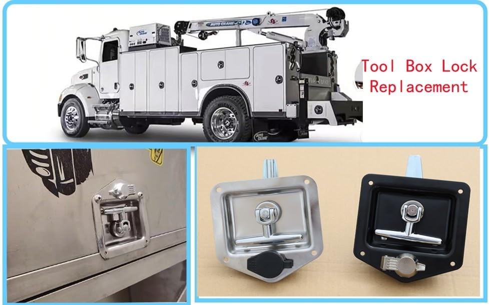 T Handle Latch Rv Truck Door Tool Box Lock Replacement with Keys Gasket 1Pc 