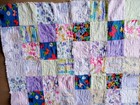 Handmade Machine Stitched Throw Size Rag Quilt  36x40" Butterflies and Ladybugs — photo 7