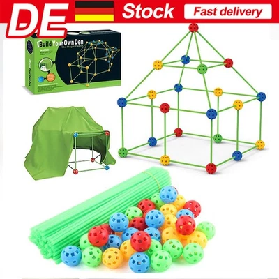 MARKENLOS 175Pcs DIY Kinder Bauen leuchtendes Höhle Zelt Set Geschenk-Bausteine Spielzeug