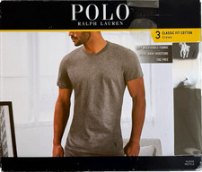 Polo Ralph Lauren 3-Pack CLASSIC Fit CREW T-Shirt WHITE BLUE BLACK Men S 34-36"