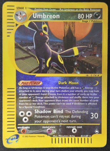 Umbreon 41/147 Aquapolis Reverse Holo Rare E Reader Pokémon Trading CG 2002 MP
