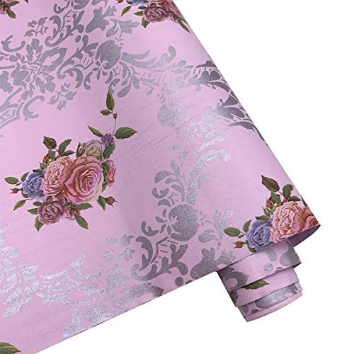 y Vintage Rose Shelf and Drawer Liner Waterproof Floral Shelving Paper Refresh 