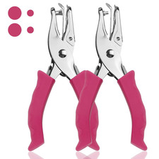Single Hole Punch, 2 Pcs Hand Hole Puncher with Soft Grip Handle, 1/4" and 1/8"