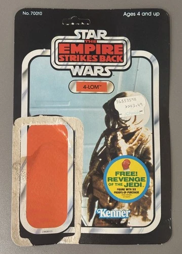 Vintage Star Wars 4-LOM 48 Card Back UNPUNCHED Kenner 1982 ESB