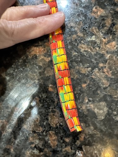 5 yards Black Red Green yellow daisy jacquard woven sewing ribbon Trim 3/8" - Picture 4 of 4