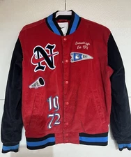 Nike Corduroy Varsity Bomber Jacket 1972 SmSwoosh Letterman Thermafit Medium