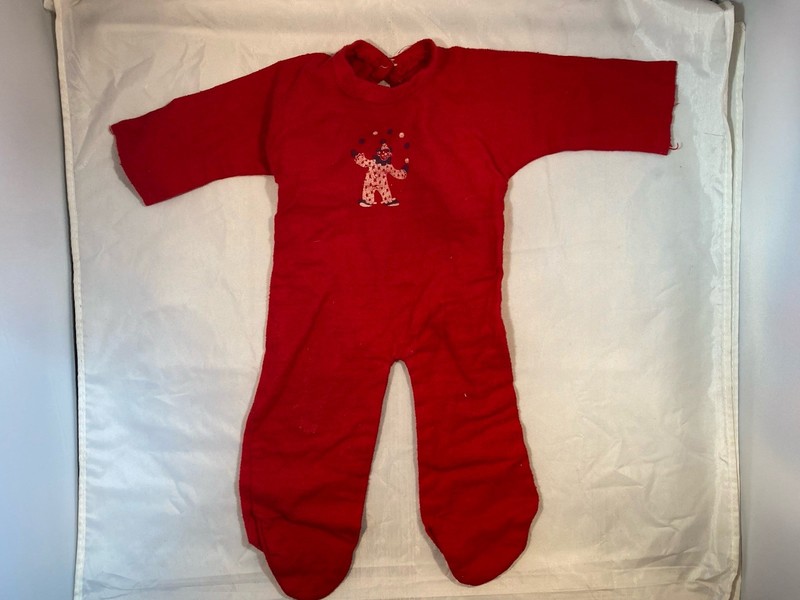 Vintage baby doll Red One Piece PJ With Clown