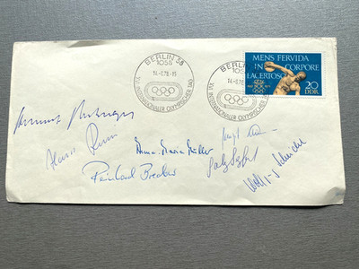 DDR-Ersttagsbrief 1978 (7x signiert) signed original  Olympia-Brief 11x22