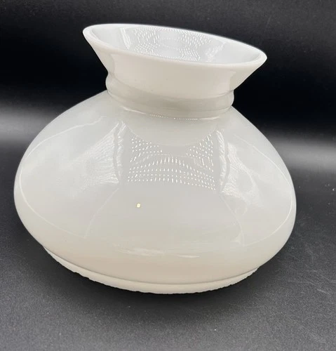Vtg  White Student Shade  Milk Glass Lamp Shade 6” Wide