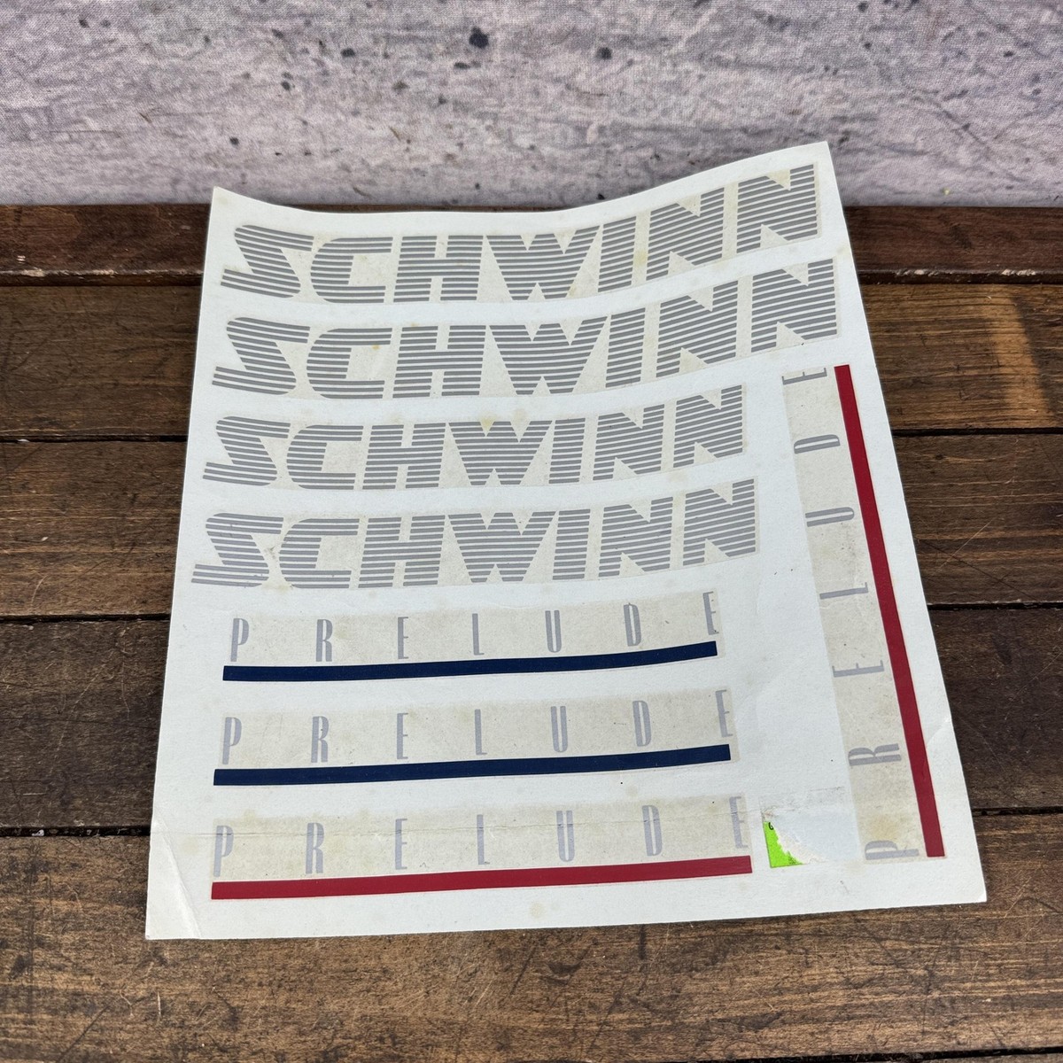 Vintage Schwinn Prelude Decal Set 1986 NOS Water Transfer Road
