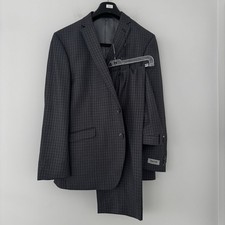 NWT Kenneth Cole Reaction 2-piece Suit 46L 40x30 Gray Plaid Performance Travel