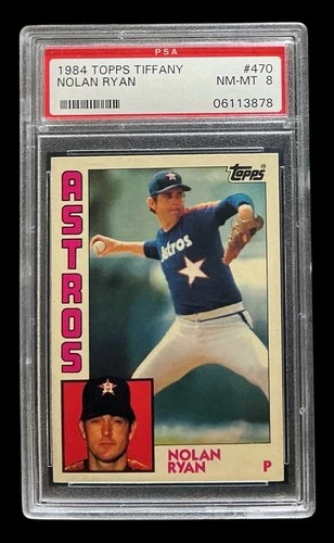 1984 topps #470 nolan ryan; glossy tiffany edition PSA 8  **1st Tiffany