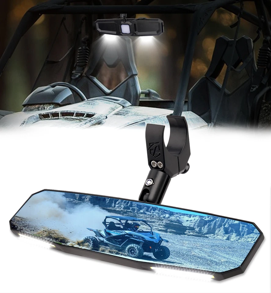 1.5"- 2" UTV Rear View Center Mirror for Polaris RZR 570 /900 /XP 1000 Can Am X3 - Image 2 of 4