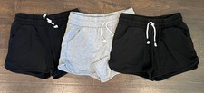 Girls Cat  Jack Black Gray Knit Pull-On Soft Drawstring Shorts Lot XL 14