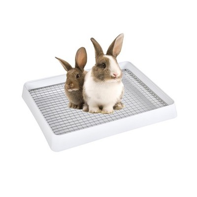 FHTONGE Bunny Litter Pan for Cage Corner with Steel Grid Holes, Rectangula Ra...