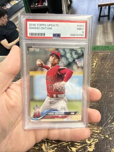 2018 Topps Update Series - Shohei Ohtani #US1 Pitching, Red Jersey (RC) PSA 9