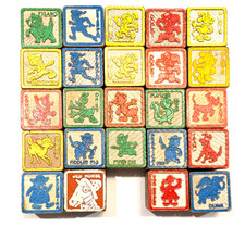 Vintage Walt Disney Wood Block Set of 22 Pieces, Peter Pan, Pinocchio  2 NonDis