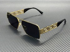 VERSACE VE2290 100287 Gold Dark Grey Men's 61 mm Sunglasses