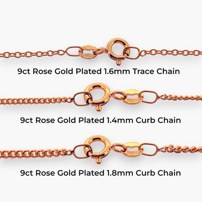 9ct Rose Gold Plated Curb and Trace Chains