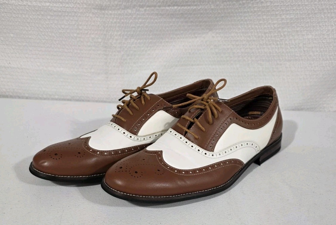 Ferro Aldo Mens Wingtip Oxford Brown and White Arthur Dress  display picture 3
