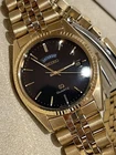 RARE! VTG Seiko SQ President ALL Gold W/BLACK Dial USA SELLER