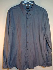 Hugo Boss Men s Regular Fit Gray Button-Down Shirt Size XL Long Sleeve Casual