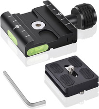 50Mm Arca Swiss Quick Release Plate, with 3/8" 1/4" Screw, Black