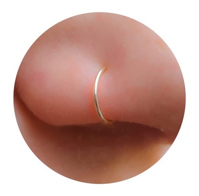 Gold Nose Ring - Tiny Thin 20 Gauge 7mm Hoop - Small 14k 7mm, 