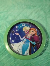 Disney Wall Clock Frozen Elsa Anna Princess Green framed